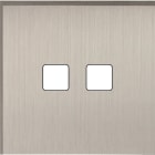 MODELEC - Façade Empreintes ANGLE Nickel Satiné Simple 2 boutons carrés, magnétique