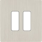 MODELEC - Façade "M" Nickel Brosse Simple 2 Boutons magnétique