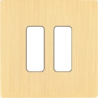 MODELEC - Façade "M" Laiton Brosse Simple 2 Boutons magnétique