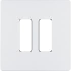 MODELEC - Façade "M" Blanc Mat Simple 2 Boutons magnétique