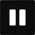 MODELEC - Façade "M" Noir Mat Simple 2 Boutons magnétique