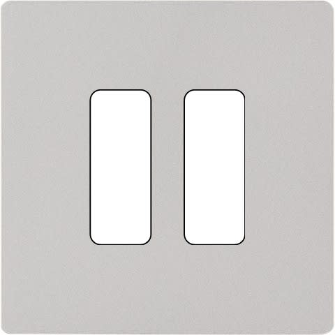 MODELEC - Façade "M" Nickel Sable Simple 2 Boutons magnétique