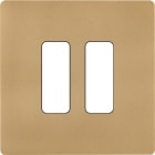 MODELEC - Façade "M" Laiton Sable Simple 2 Boutons magnétique