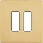 MODELEC - Façade "M" Laiton Verni Simple 2 Boutons magnétique