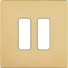 MODELEC - Façade "M" Laiton Miroir Simple 2 Boutons magnétique