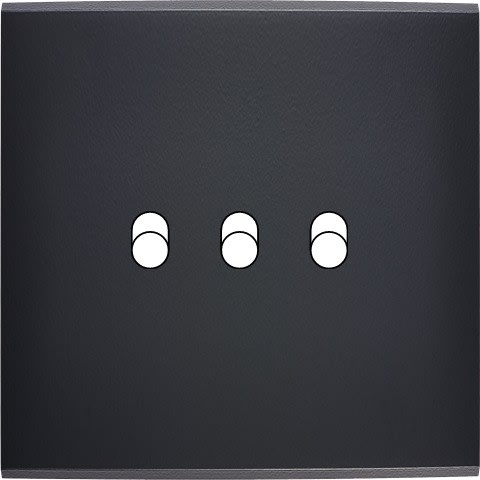 MODELEC - Façade Confidence Laiton Noir Simple 3 Basculeurs
