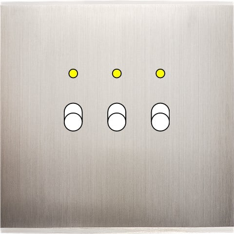 MODELEC - Façade Confidence Laiton Nickel Satine Simple B3+Led Magnetique