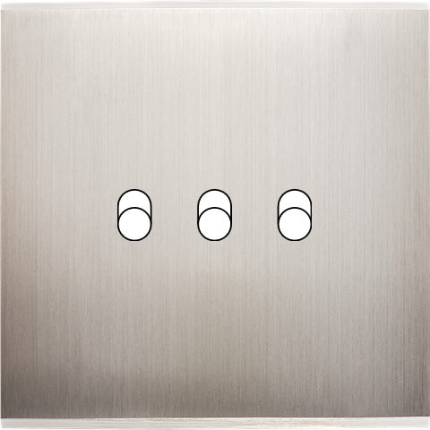 MODELEC - Façade Confidence Laiton Nickel Satine Simple 3 Basculeurs