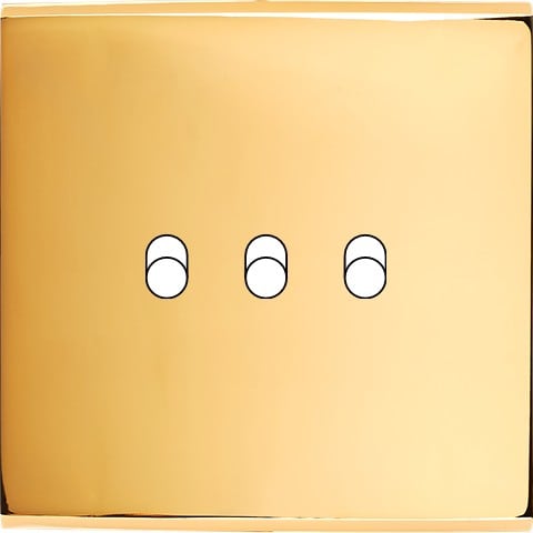 MODELEC - Façade Confidence Laiton Or Miroir Simple 3 Basculeurs