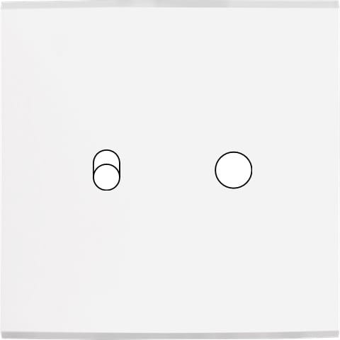 MODELEC - Façade Confidence Laiton Blanc Simple 1 Basculeur 1 Push Magnetique