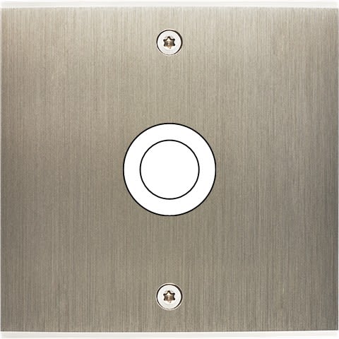 MODELEC - Façade Confidence Laiton Acier Brosse Simple 1 Gros Push à Vis