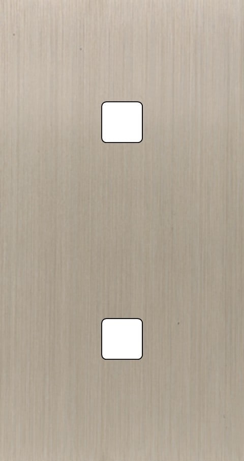 MODELEC - Façade Empreintes PLAN Nickel Satiné Double Verticale 1 bouton 1 bouton, magnét