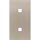 MODELEC - Façade Empreintes PLAN Nickel Satiné Double Verticale 1 bouton 1 bouton, magnét