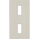 MODELEC - Façade "M" Nickel Brosse Double Verticale 1 Bouton 1 Bouton magnétique