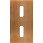 MODELEC - Façade "M" Laiton Vieux Bronze Double Verticale 1 Bouton 1 Bouton magnétique
