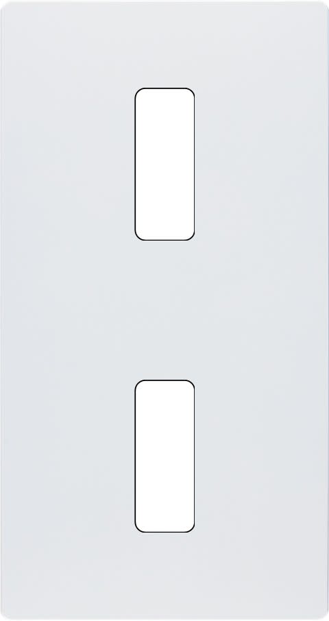 MODELEC - Façade "M" Blanc Mat Double Verticale 1 Bouton 1 Bouton magnétique