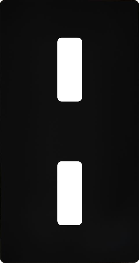 MODELEC - Façade "M" Noir Mat Double Verticale 1 Bouton 1 Bouton magnétique