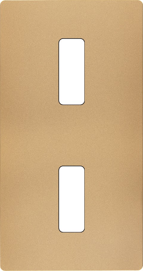 MODELEC - Façade "M" Laiton Sable Double Verticale 1 Bouton 1 Bouton magnétique