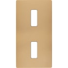 MODELEC - Façade "M" Laiton Sable Double Verticale 1 Bouton 1 Bouton magnétique