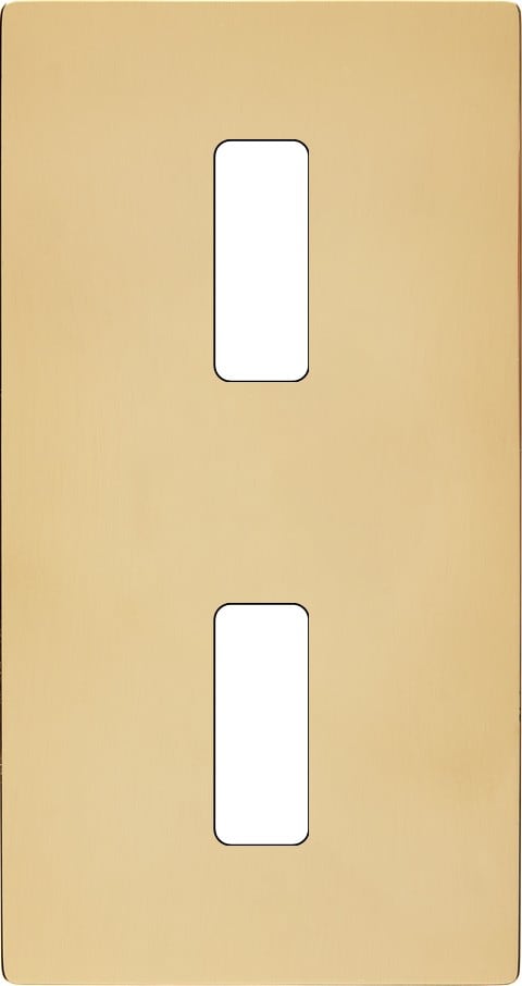 MODELEC - Façade "M" Laiton Miroir Double Verticale 1 Bouton 1 Bouton magnétique