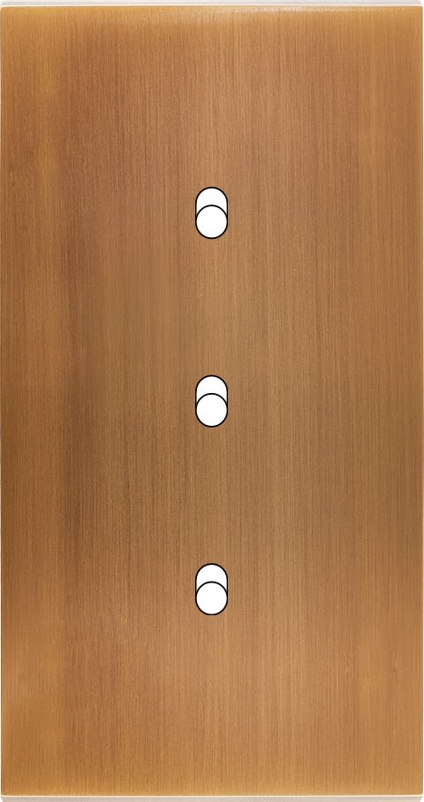 MODELEC - Façade Confidence Laiton Vieux Bronze Double Verticale 3 Basculeurs