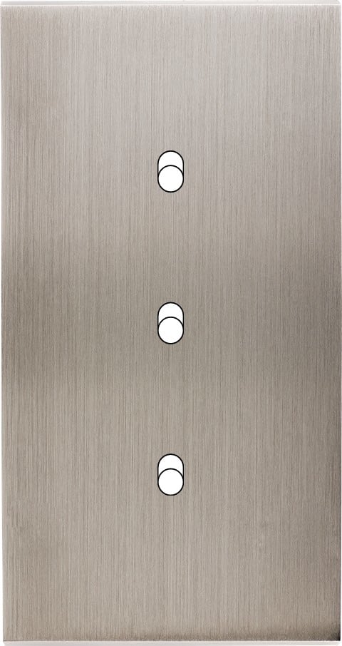 MODELEC - Façade Confidence Laiton Nickel Satine Double Verticale 3 Basculeurs