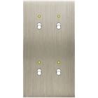 MODELEC - Façade Confidence Laiton Acier Brosse Double Verticale B2+Led B2+Led Magnetique