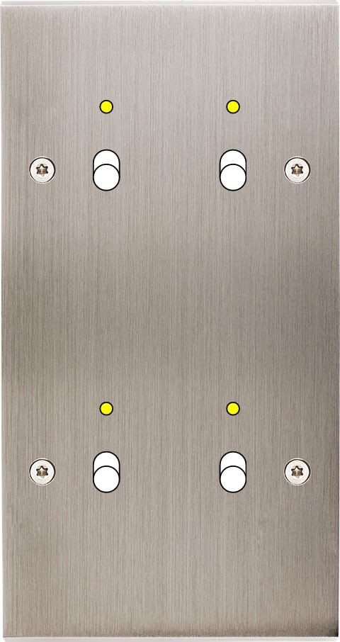 MODELEC - Façade Confidence Laiton Nickel Satine Double Verticale B2+Led B2+Led à Vis