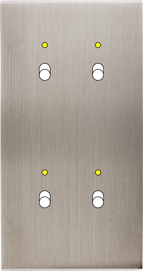 MODELEC - Façade Confidence Laiton Nickel Satine Double Verticale B2+Led B2+Led Magnetique