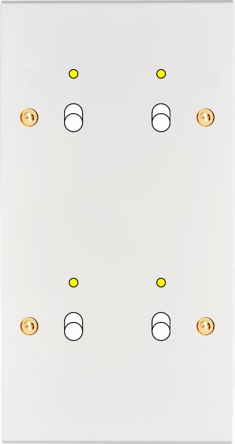 MODELEC - Façade Confidence Laiton Blanc Email Double Verticale B2+Led B2+Led à Vis