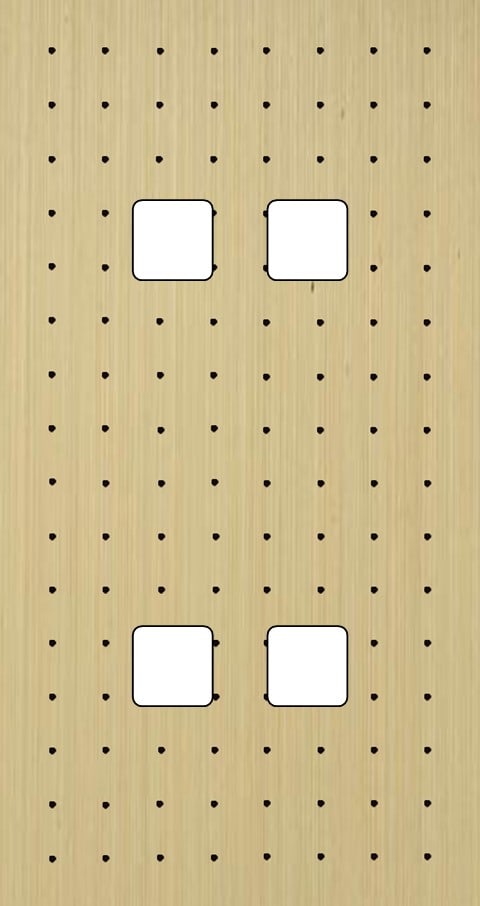 MODELEC - Façade Empreintes POINT Laiton Satiné Double Verticale 2 boutons 2 boutons, M