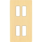 MODELEC - Façade "M" Laiton Brosse Double Verticale 2 Boutons 2 Boutons magnétique