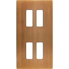 MODELEC - Façade "M" Laiton Vieux Bronze Double Verticale 2 Boutons 2 Boutons magnétique