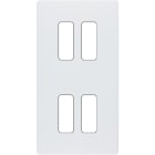 MODELEC - Façade "M" Blanc Mat Double Verticale 2 Boutons 2 Boutons magnétique