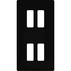 MODELEC - Façade "M" Noir Mat Double Verticale 2 Boutons 2 Boutons magnétique