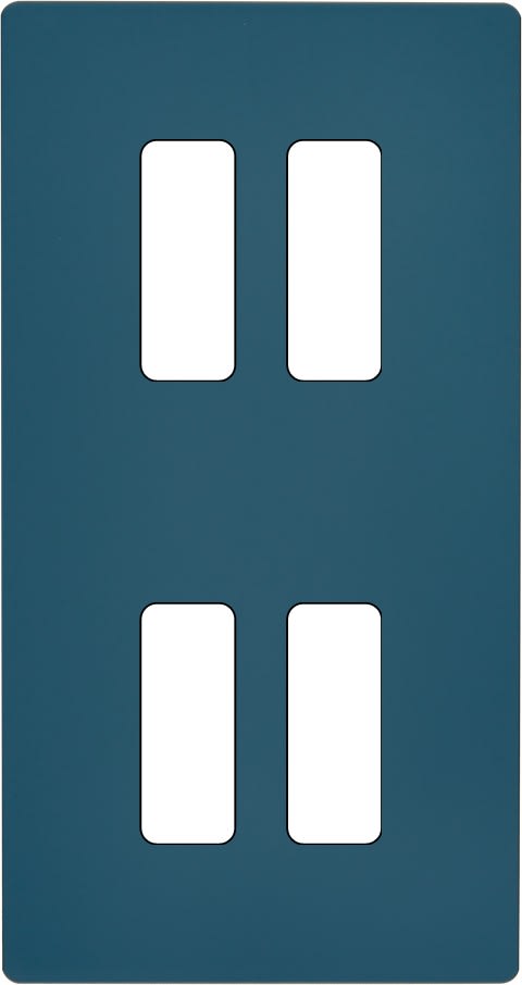 MODELEC - Façade "M" Gris Mat Double Verticale 2 Boutons 2 Boutons magnétique