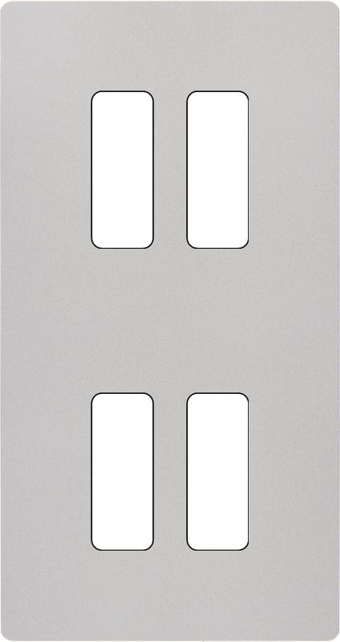 MODELEC - Façade "M" Nickel Sable Double Verticale 2 Boutons 2 Boutons magnétique