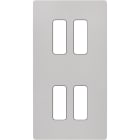 MODELEC - Façade "M" Nickel Sable Double Verticale 2 Boutons 2 Boutons magnétique