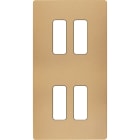MODELEC - Façade "M" Laiton Sable Double Verticale 2 Boutons 2 Boutons magnétique