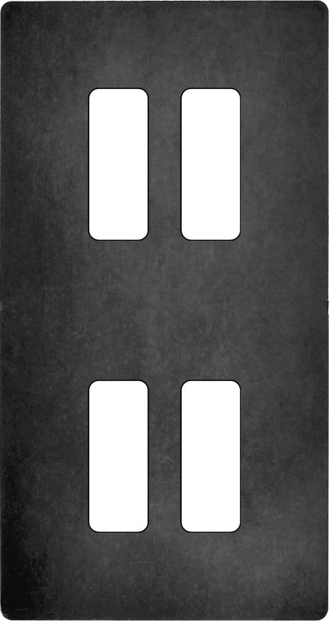 MODELEC - Façade "M" Acier Verni Double Verticale 2 Boutons 2 Boutons magnétique