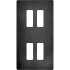 MODELEC - Façade "M" Acier Verni Double Verticale 2 Boutons 2 Boutons magnétique