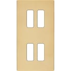 MODELEC - Façade "M" Laiton Verni Double Verticale 2 Boutons 2 Boutons magnétique