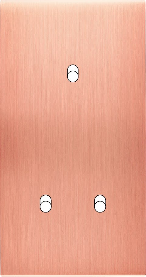 MODELEC - Façade Confidence Laiton Cuivre Satine Double Verticale 3 Basculeurs Eloignes