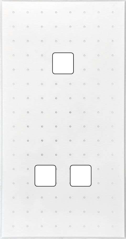 MODELEC - Façade Empreintes POINT Blanc Double Verticale 1 bouton 2 boutons M
