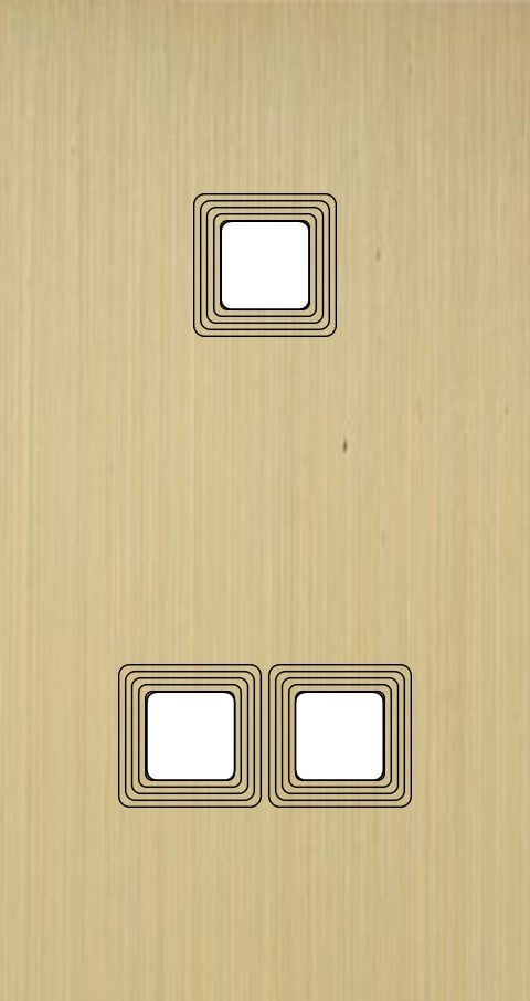 MODELEC - Façade Empreintes VOLUME Laiton Satiné Double Verticale 1 bouton 2 boutons M