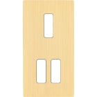 MODELEC - Façade "M" Laiton Brosse Double Verticale 1 Bouton 2 Boutons magnétique