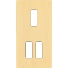 MODELEC - Façade "M" Laiton Brosse Double Verticale 1 Bouton 2 Boutons magnétique