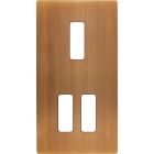 MODELEC - Façade "M" Laiton Vieux Bronze Double Verticale 1 Bouton 2 Boutons magnétique