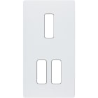 MODELEC - Façade "M" Blanc Mat Double Verticale 1 Bouton 2 Boutons magnétique