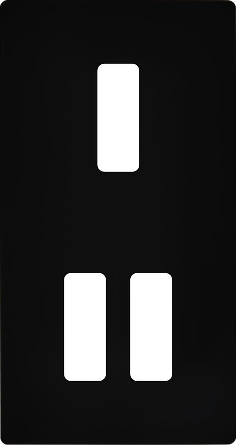 MODELEC - Façade "M" Noir Mat Double Verticale 1 Bouton 2 Boutons magnétique